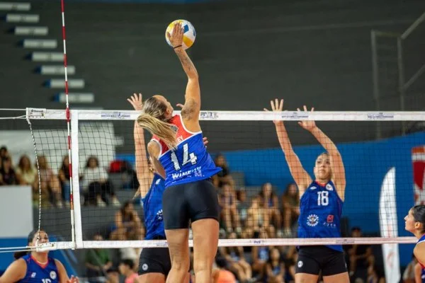 women volleyball match action